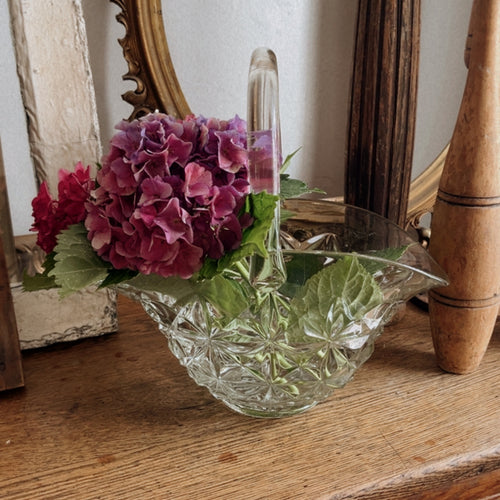 Vintage Pressed Glass Basket