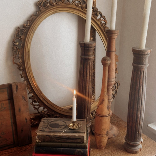 Vintage Brass Mini Chamberstick Holder