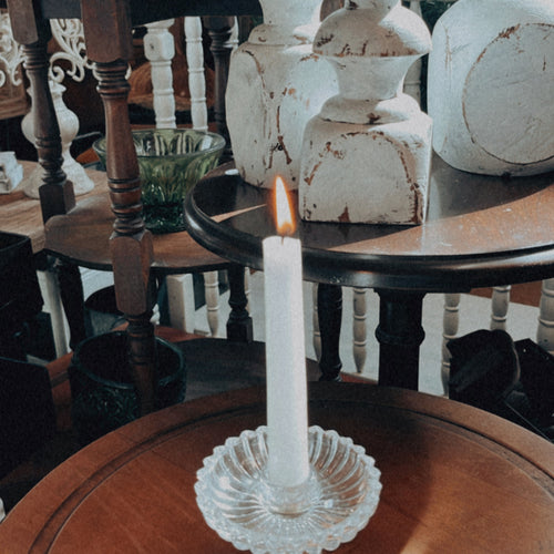 Vintage Crystal and Silver Candlestick Holder
