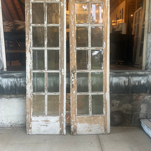 Antique Beveled Glass French Doors