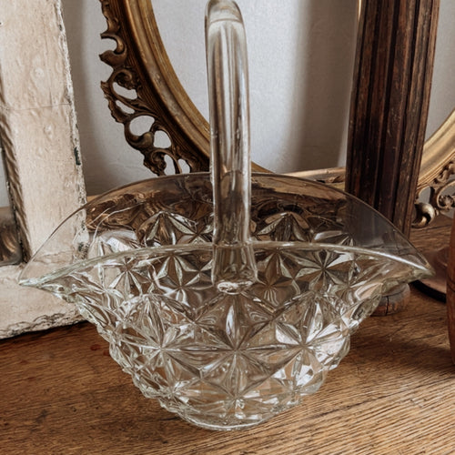 Vintage Pressed Glass Basket