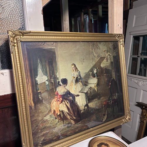 Antique Framed Print- A Musical Interlude by Louis Jambor