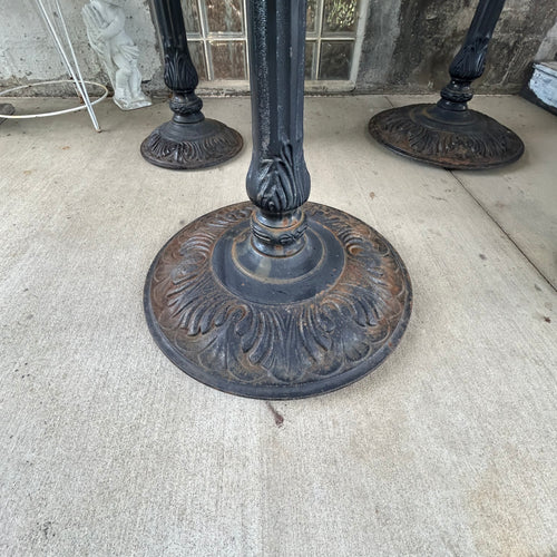 Cast Iron Tables with Carrera Marble Tops