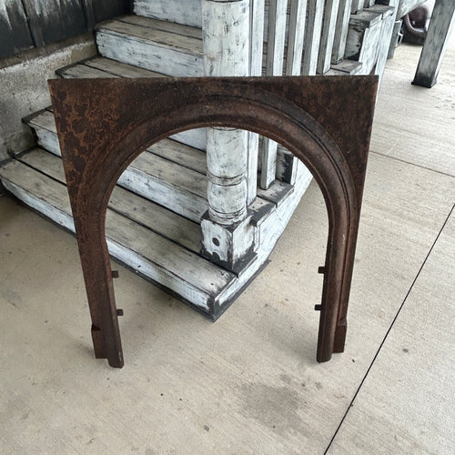 Antique Wood Fireplace Mantel with Cast Iron Insert