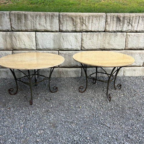 Wrought Iron Table with Marble Top