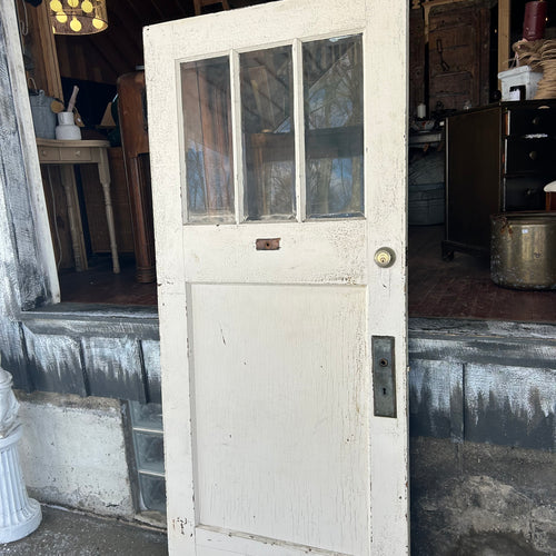 Antique 3 Lite Entryway Door