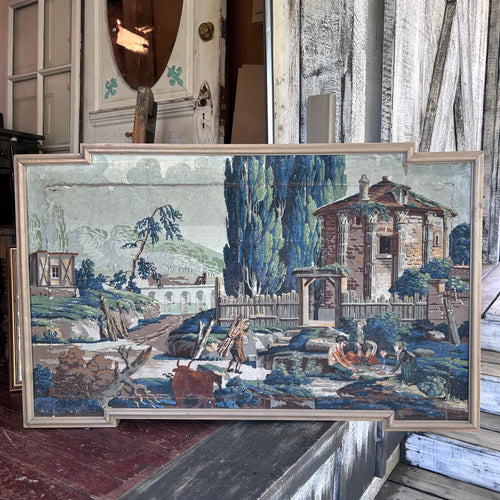 Beautiful Pair of Vintage European Pastoral Scenic Wall Panels
