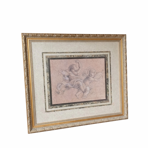 Vintage Frame Cherub Drawing