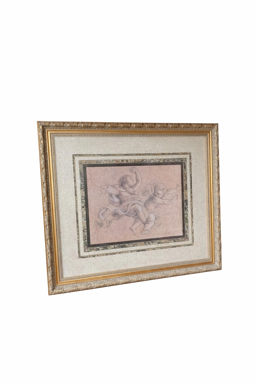 Vintage Frame Cherub Drawing