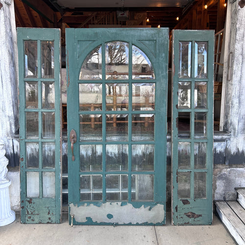 42” 1920s Beveled Glass Art Deco Entry Door w/Sidelights