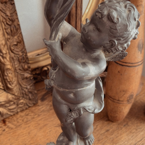 Pewter Cherub Lamp