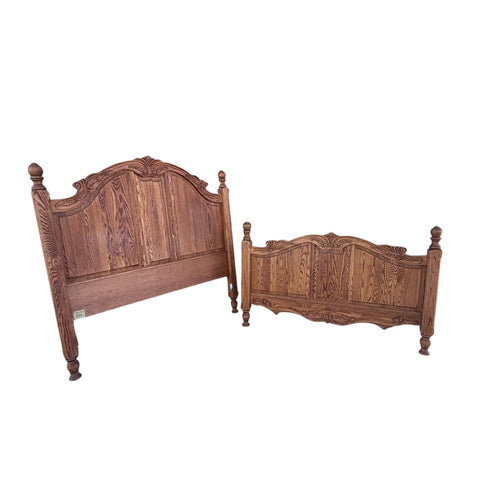 Solid Oak Headboard and Footboard