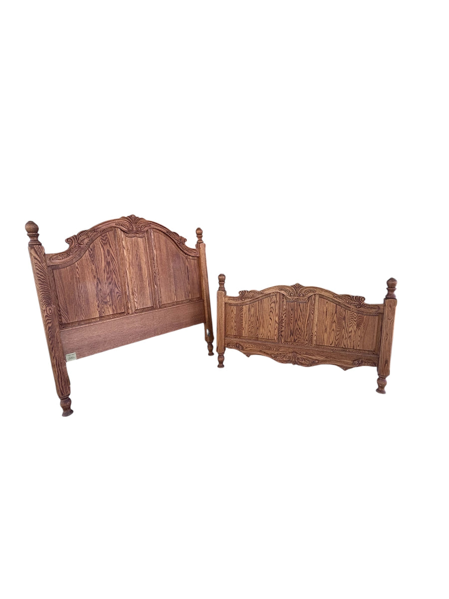 Solid Oak Headboard and Footboard