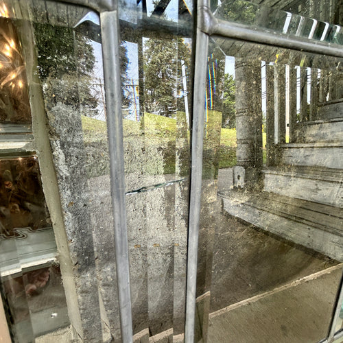 Antique Leaded Beveled Glass French Doors