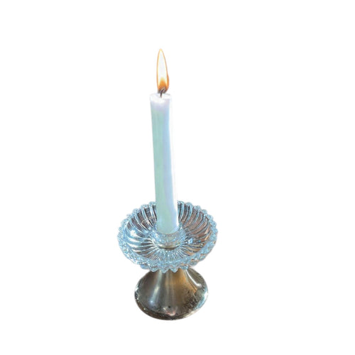 Vintage Crystal and Silver Candlestick Holder
