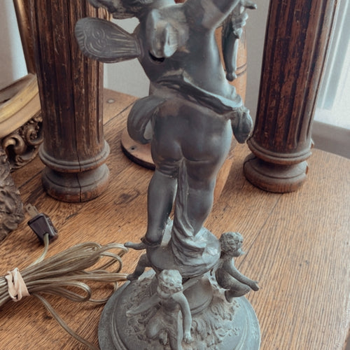 Pewter Cherub Lamp