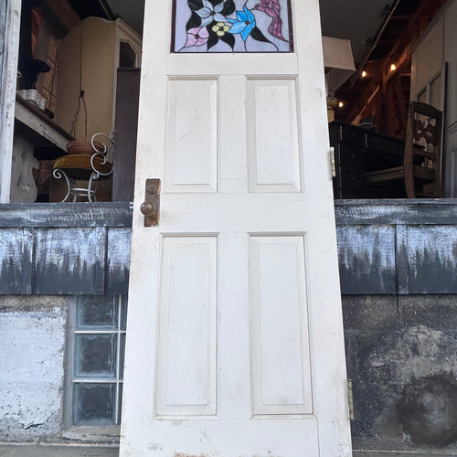 30” Antique Stained Glass Entry Door