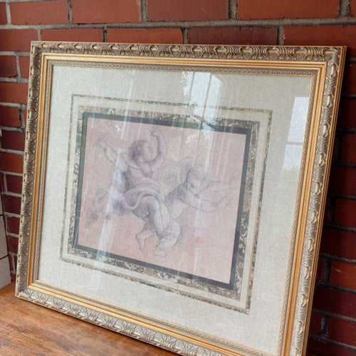 Vintage Frame Cherub Drawing