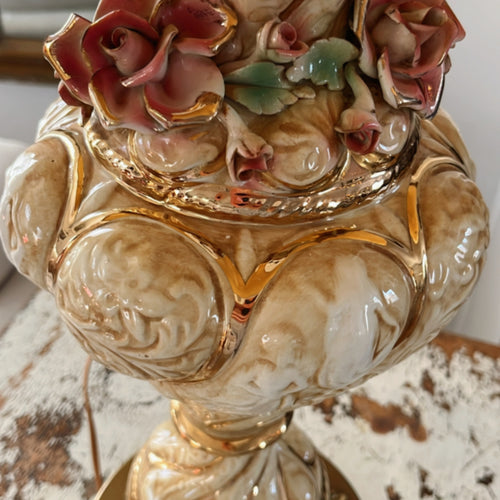 Antique Capodimonte Porcelain Table Lamps