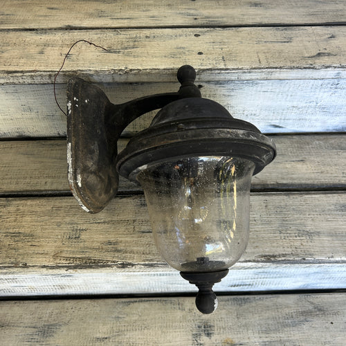 Vintage-Style Metal & Glass Outdoor Wall Lantern