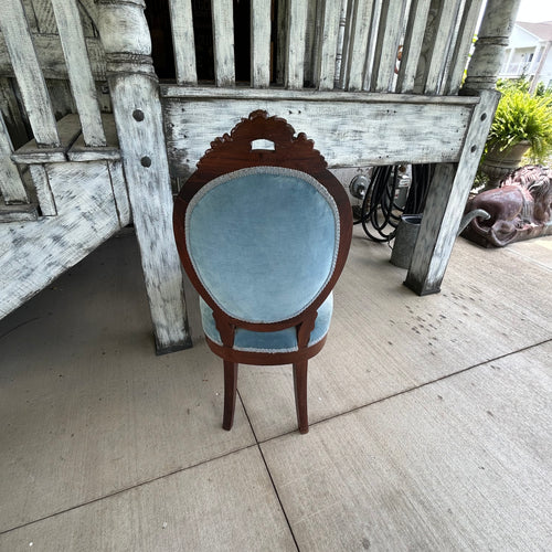 Antique Blue Velvet Chair
