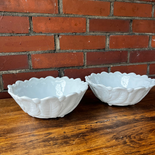 Indiana Glass Wild Rose Milk Glass Bowl