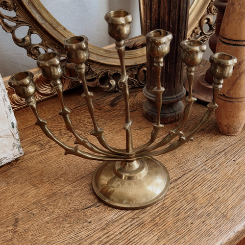 Vintage Brass Tulip Candelabra