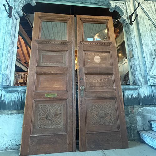 8ft Antique Oak Entry Doors