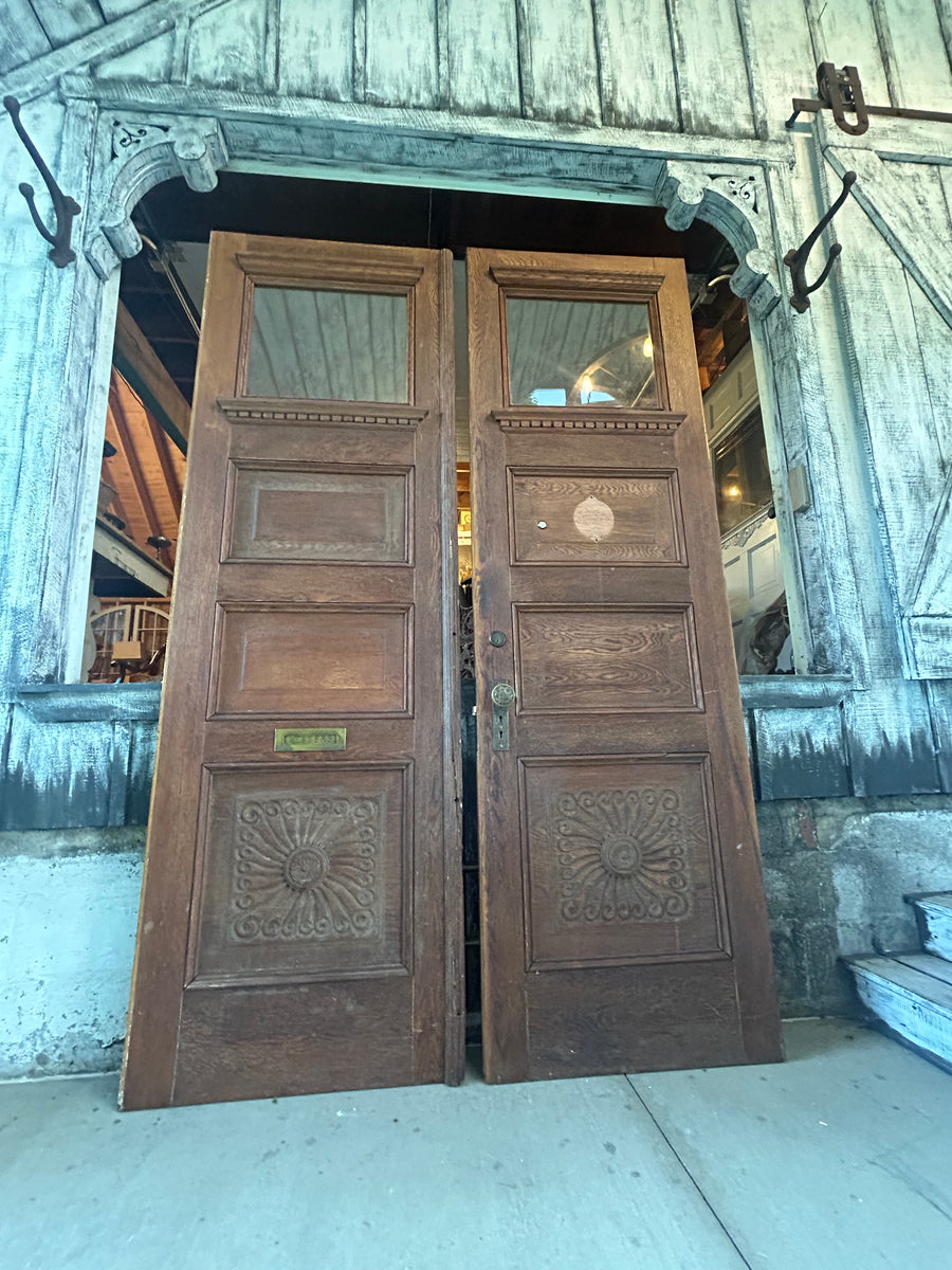 8ft Antique Oak Entry Doors