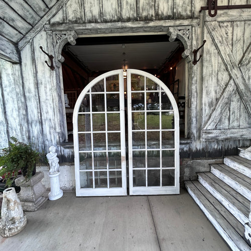 Beautiful 18 Lite 36” Antique Wavy Glass Arched Doors