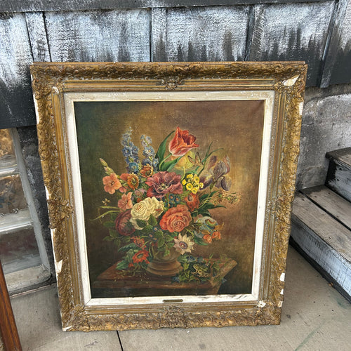 Antique Framed Still Life Floral Painting