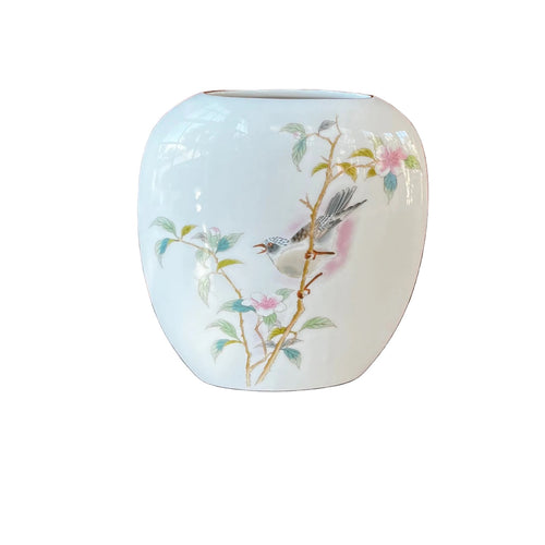 Vintage Japanese Hand Painted Porcelain Vase
