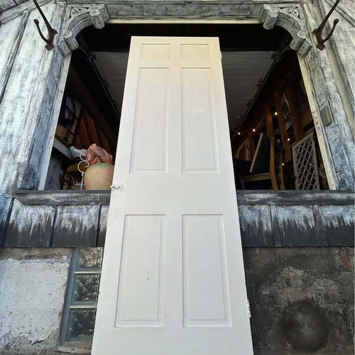 98” Tall Antique White 6-Panel Wood Door