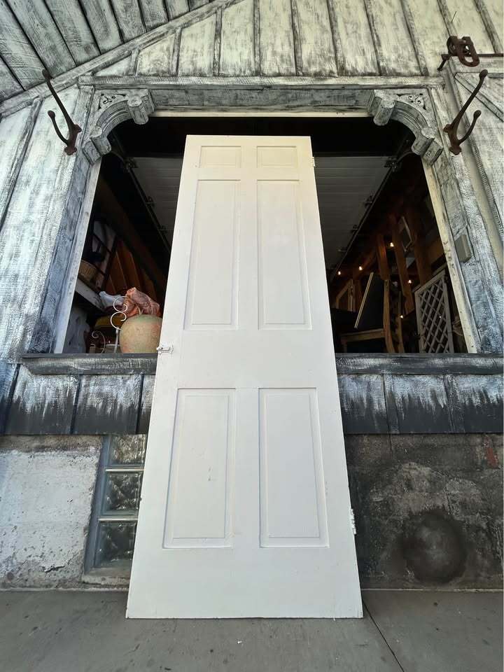98” Tall Antique White 6-Panel Wood Door