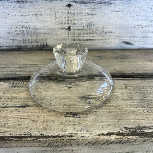 Vintage Faceted Clear Glass Pedestal Dishes - Set of Two