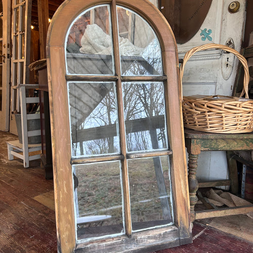 6 Lite Antique Arched Glass Window