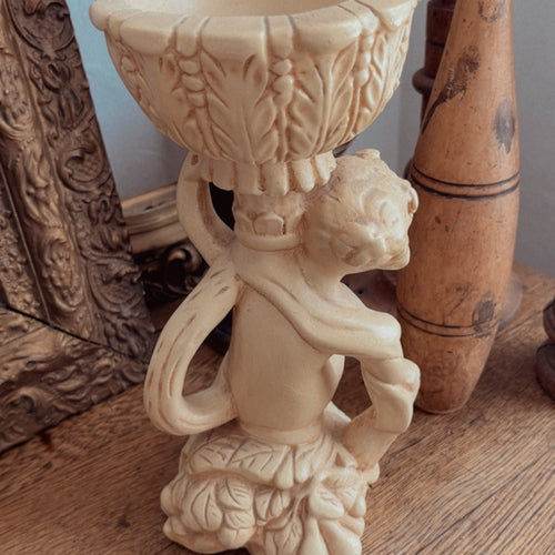 Vintage Resin Cherub Vase