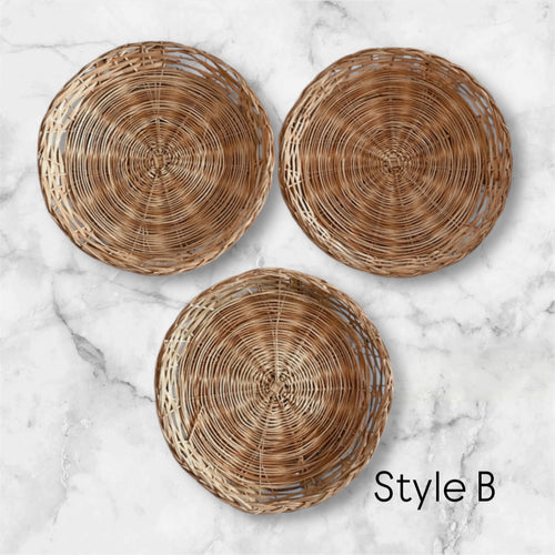 Vintage Wicker Paper Plate Holders/Wall Decor