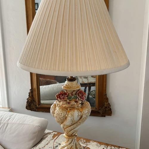 Antique Capodimonte Porcelain Table Lamps