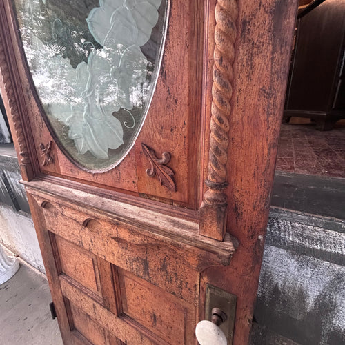 32” Antique Entry Door w/Etched Glass