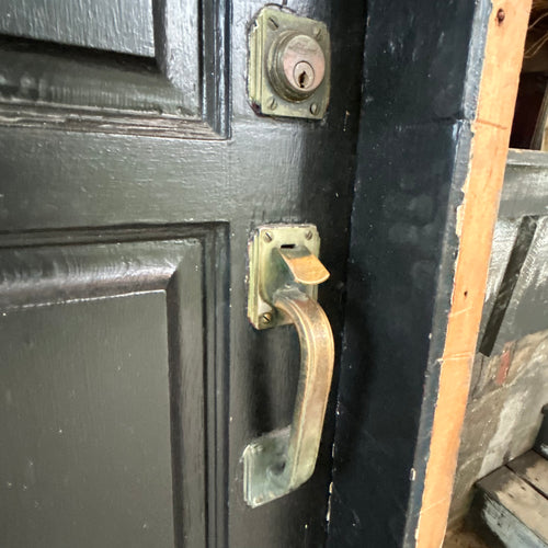 36” Antique Arched Door and Frame with Original Interior and Exterior Trim