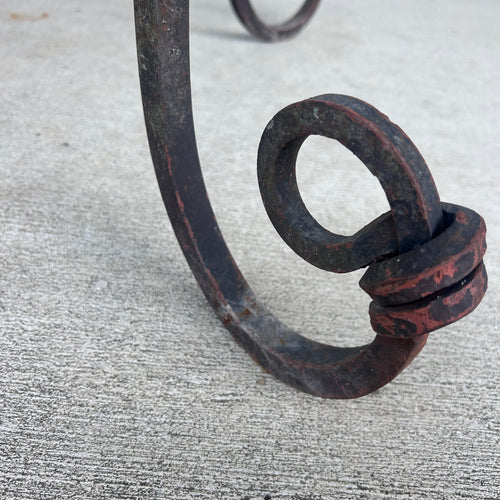 Wrought Iron Table with Marble Top