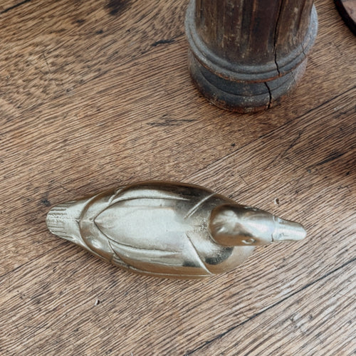 Vintage Brass Duck Lint Brush/Paperweight