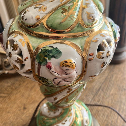 Antique Capodimonte Porcelain Lamp