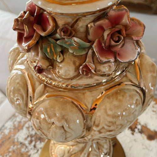 Antique Capodimonte Porcelain Table Lamps