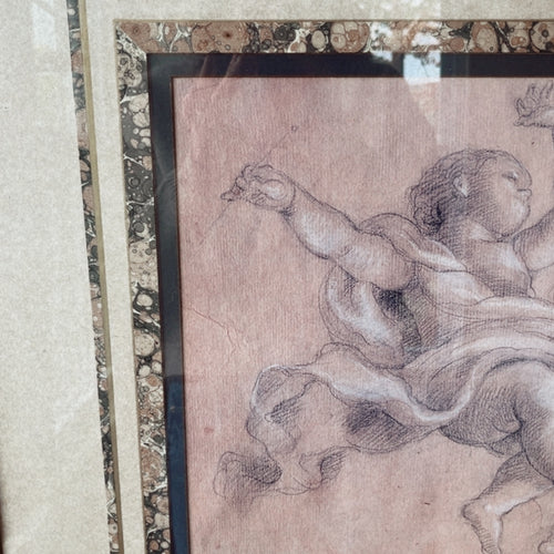 Vintage Frame Cherub Drawing