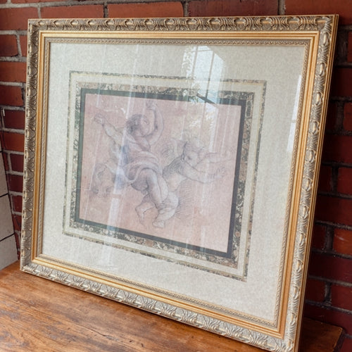 Vintage Frame Cherub Drawing