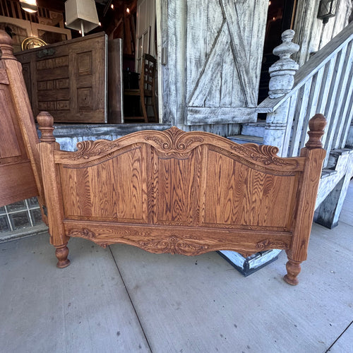 Solid Oak Headboard and Footboard