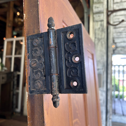 Antique Four Panel Door w/ Milk Glass Knob