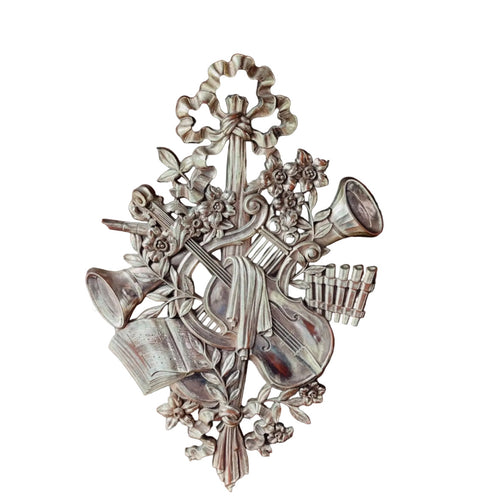 Vintage Mid Century Syracuse Ornamental Co Musical Bronze Wall Plaque